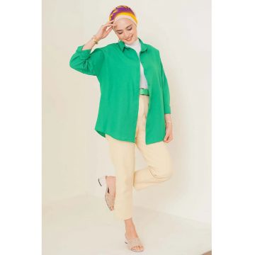 Camasa  bumbac - croiala lejera - verde