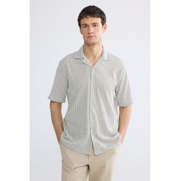 Camasa regular-fit cu dungi - Negru/Alb murdar