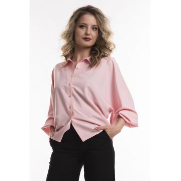 Camasa supradimensionata cu maneci liliac - Roz prafuit deschis